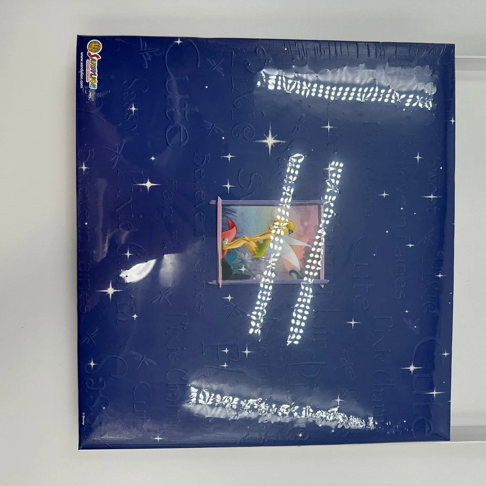 Disney Tinker Bell Sandylion Scrapbook Album Blue Embossed Pixie Hollow New